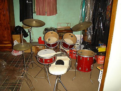 1965 vintage slingerland 5 piece kit red sparkle time left