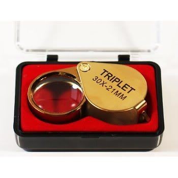 Magnifying Eye Loupe Double Glass 30 x 21mm Lens Handheld Pocket 