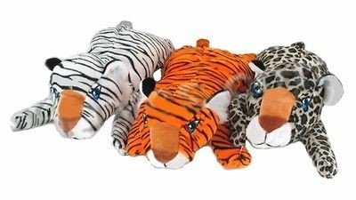 Set Of 3 SAFARI TIGER CATS   BENGAL, WHITE, LEOPARD Plush Jungle 