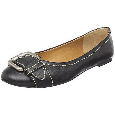 nib fossil maddox leather flats size 7 5m color black