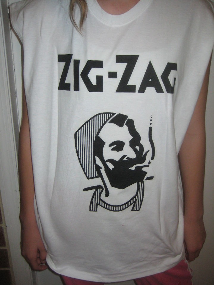 Zig Zag rolling papers smoking man 420 mARIJUANA CHRONIC T SHIRT WEED