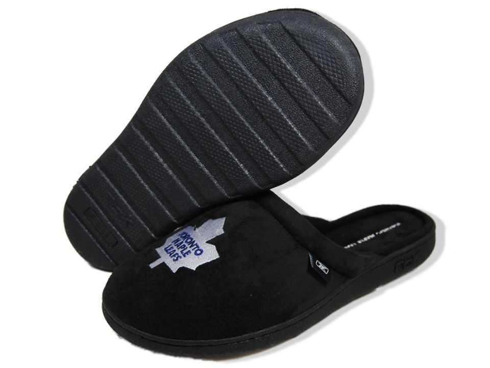 REEBOK Men NHL Toronto Maple Leafs Black Slippers