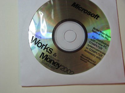 Microsoft MS Works 6.0 + Money 2002 New Word Processing +Spreadsheets 
