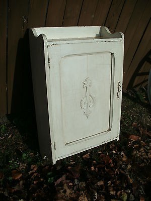 vintage oak medicine cabinet in old paint must see  