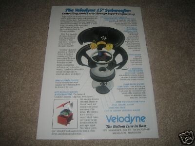 Velodyne 15 Subwoofer Ad from 1994,cool Ad,mint