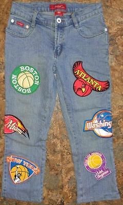 Juniors Le More All Star Basketball NBA Denim Blue Jeans sz 1 Atlanta 