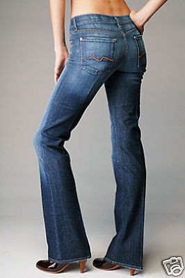 seven for all mankind Bootcut jeans W27 L33.5 UK size 8 10 NYD blue 