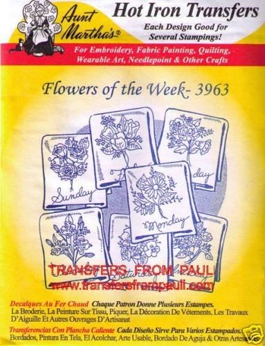 flowers of the week aunt martha s embroidery transfer time