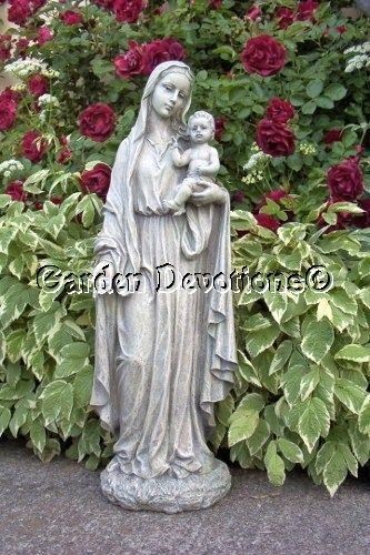 Exquisite 24 MADONNA & CHILD MARY GARDEN STATUE Nice DURABLE INDOOR 