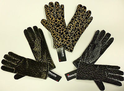 FREE SHIP WOMENS LEOPARD GLOVES VELVETY SOFT WARM THINSULATE WINTER 