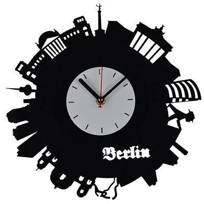   Decor Recyle Vinyl Record Wall Clock Modern City Black Color Xmas Gift