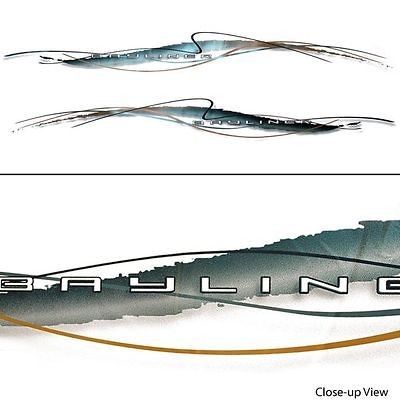 bayliner 71 inch teal gold wht blk boat decals set  74 95 0 