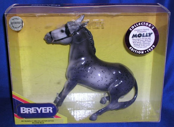 breyer jan jun e 1999 molly glossy balking mule nib