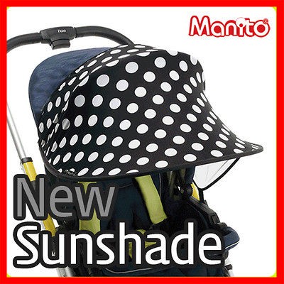 99%UVCUT Sun canopy Sunshade inBlack DOT for pram Carseat Infant baby 