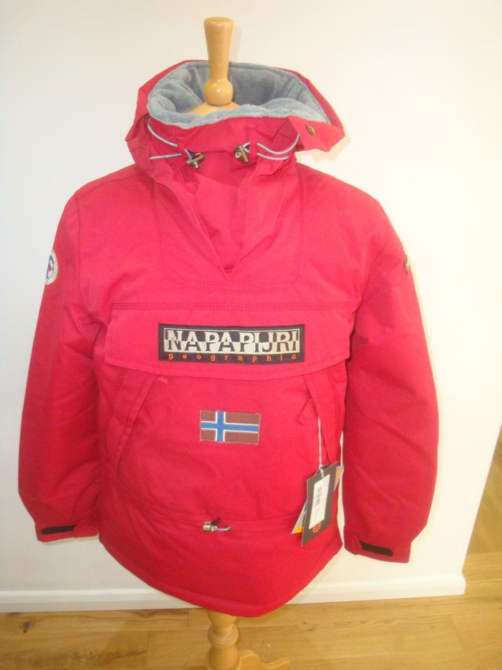 napapijri geographic skidoo 12 over head jacket old red