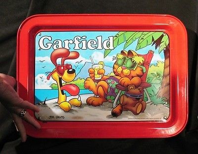 vintage cheinco metal garfield the cat tv dinner tray 1978