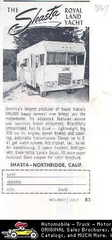 1967 shasta royal land yacht motorhome rv ad time left