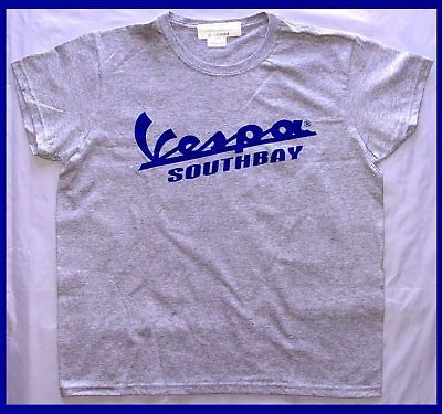 new womens vespa south bay gray tee t shirt scooter