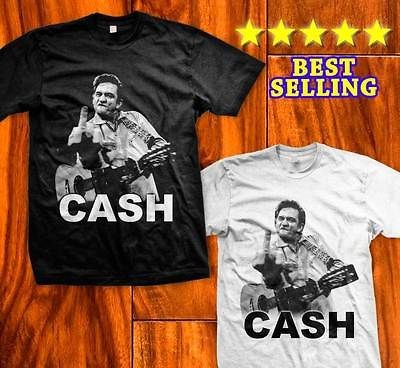 new johnny cash photo middle finger t shirt s 3xl