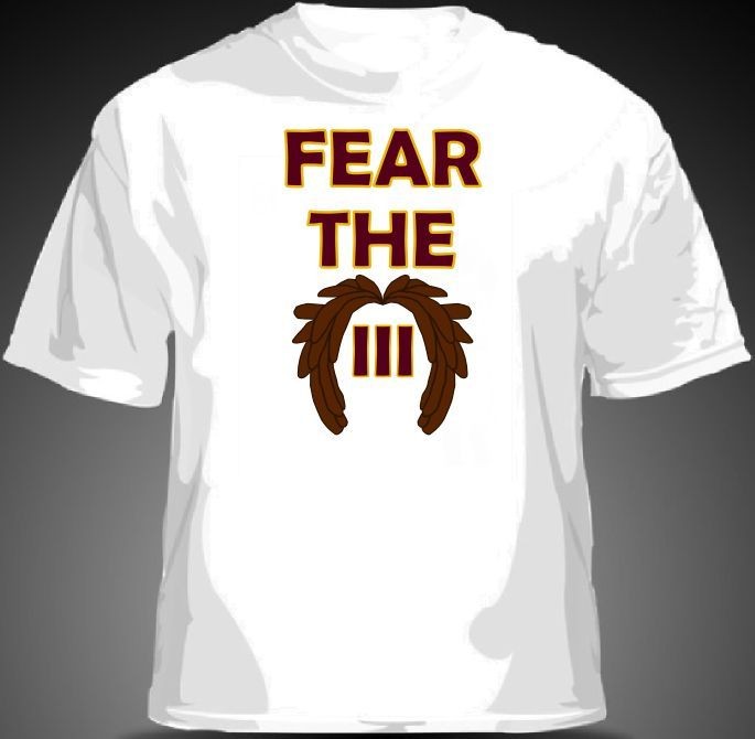 FEAR THE III RG3 Robert Griffin III Shirt Washington Redskins MENS 