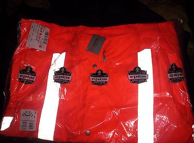 Tenacious Ergodyne Work Gear Hi Visable Rain Jacket XL Safety Orange