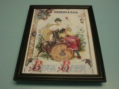 ROEHRICH & RAAB BOCK BEER FRAMED COLOR AD PRINT   KEYSTONE BREWERY