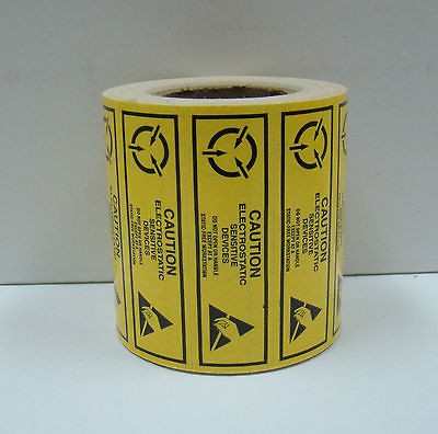 500 labels 2.5x1 CAUTION ESD Electrostatic Sensitive Devices Warning 