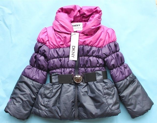 New DKNY Girl Kids Pink Purple puffer winter Jacket sz 2,4,6