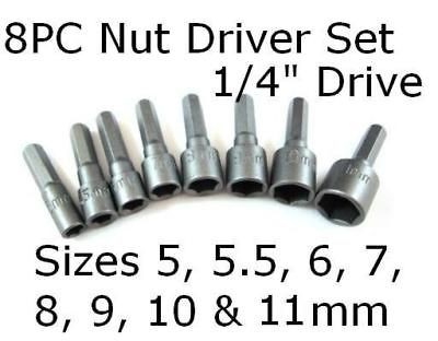   Shank Drill Screwdriver Nut Drivers Set 5 11mm Fits All Drill Types