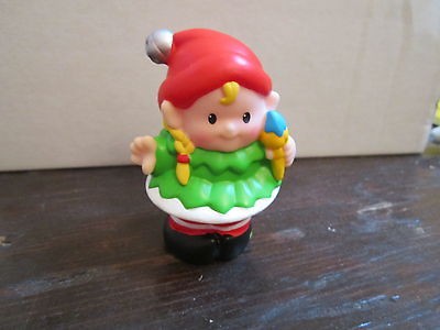   Little People Christmas Santa North Pole Cottage Elf Girl blue bell