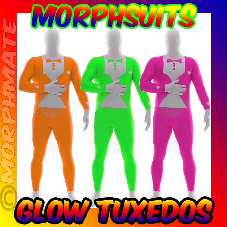 MORPHSUIT UV GLOW TUXEDO SUITS MORPHSUITS THAT GLOW UNDER UV LIGHTS