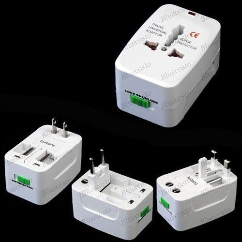 110 220V Universal AU/UK/US/EU Plug World Tour Travel Wall Charger 