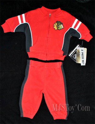 NWT Chicago Blackhawks Baby Jogging Suit 2pc Embroidered Team Logo 