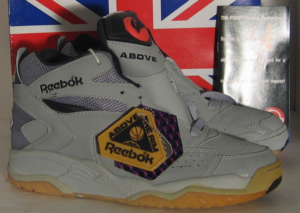 VINTAGE DEADSTOCK OG REEBOK THE PUMP D TIME SHOES 9 49167 GRAY BLACK 