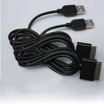 Charging and Sync Cables for iPad, iPad 2, iPhone 4s,iPod Blk (2.1A 