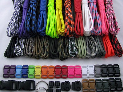Made in USA 550 Type III Paracord Survival Bracelet Kit 250 Ft 25 