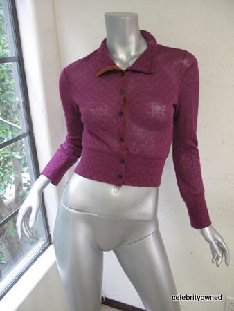 new rachel comey magenta long sleeve crop sweater l $ 325