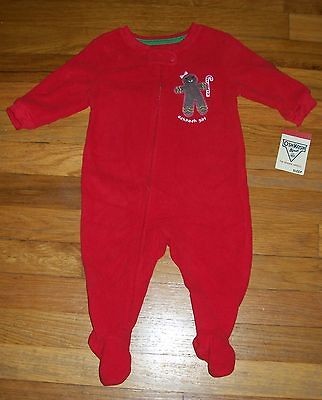 NWT OSHKOSH RED GINGERBREAD GIRL 1 PC SLEEPER SIZES 6M 24M 3T 4T MSRP 