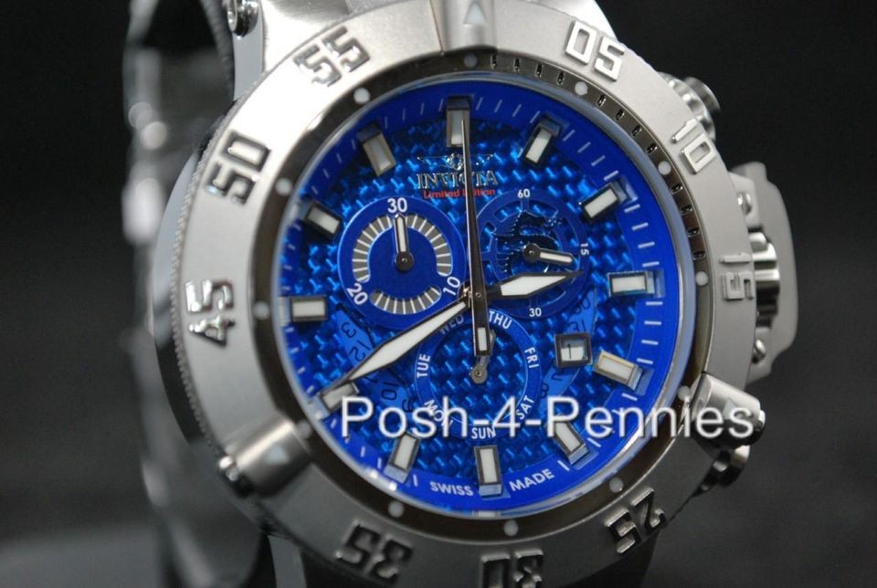 INVICTA MENS SUBAQUA NOMA III LIMITED EDITION CHRONOGRAPH SILVER BLUE 