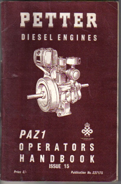 Petter Diesel Engines PAZ 1 Original Handbook + Parts List 1969 No 