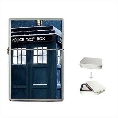 NEW* HOT TARDIS DOCTOR WHO Metal Chrome FlipTop Lighter + Case Gift