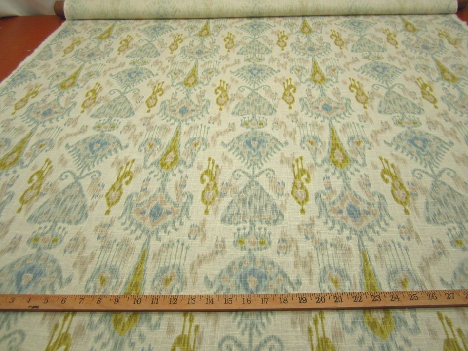   Khanjali Ikat drapery fabric color glacier by Robert Allen r9201b