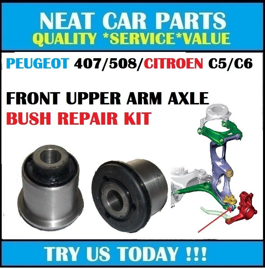 PEUGEOT 407 508 FRONT SUSPENSION ARM BUSH REPAIR HUB CARRIER FITS 