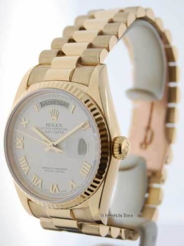 rolex president 18238 r 18k gold pyramid dial box paper