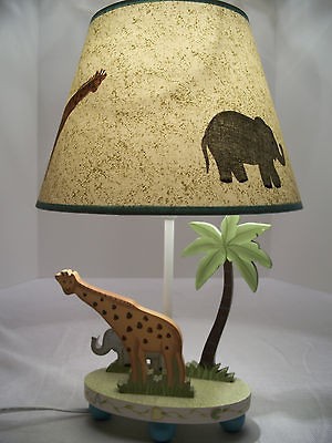 ANIMAL CHILD BABY BEDROOM NURSERY DECOR LIGHT LAMP GREEN JUNGLE 