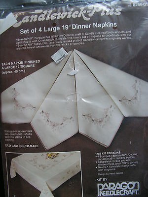   Kit  Candlewic​k 4 Large 19 inch Dinner Napkins New  Paragon