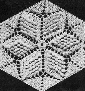 vintage bedspread motif 5 popcorn star crochet pattern time left