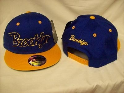   KB ETHOS Snap Back CITY Adjustable Flat Brim Hat Royal / Gold