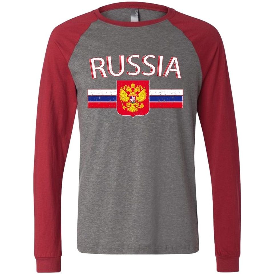 Russia Crest Raglan T Shirt Tee Russian Country World Cup Soccer 