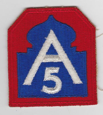   WWII VINTAGE U.S. ARMY 5TH ARMY PATCH ALGERIA ANZIO MOROCCO SALERNO